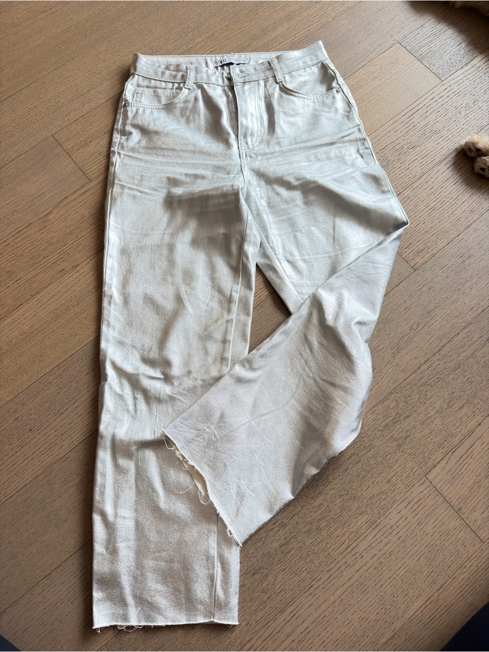 Zara ZW Collection Metallic Silver Boyfriend Jeans - Picture 3 of 7